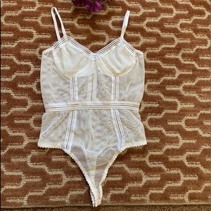 White sheer body suit